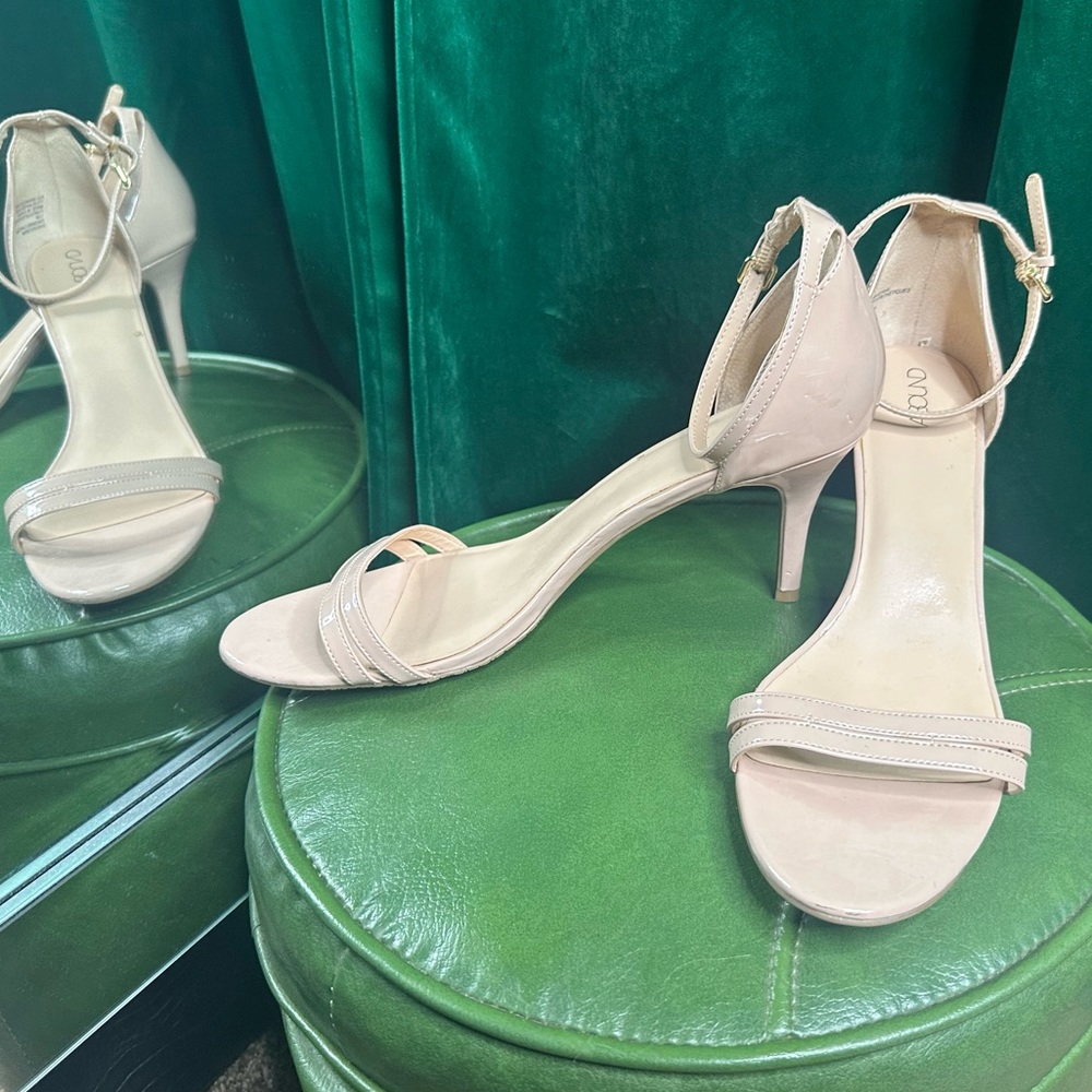 Abound Nude Beige Ankle Strap Heeled Sandals